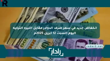 انخفاض جديد في سعر صرف الدولار مقابل الليرة التركية اليوم السبت 12 أبريل 2025م